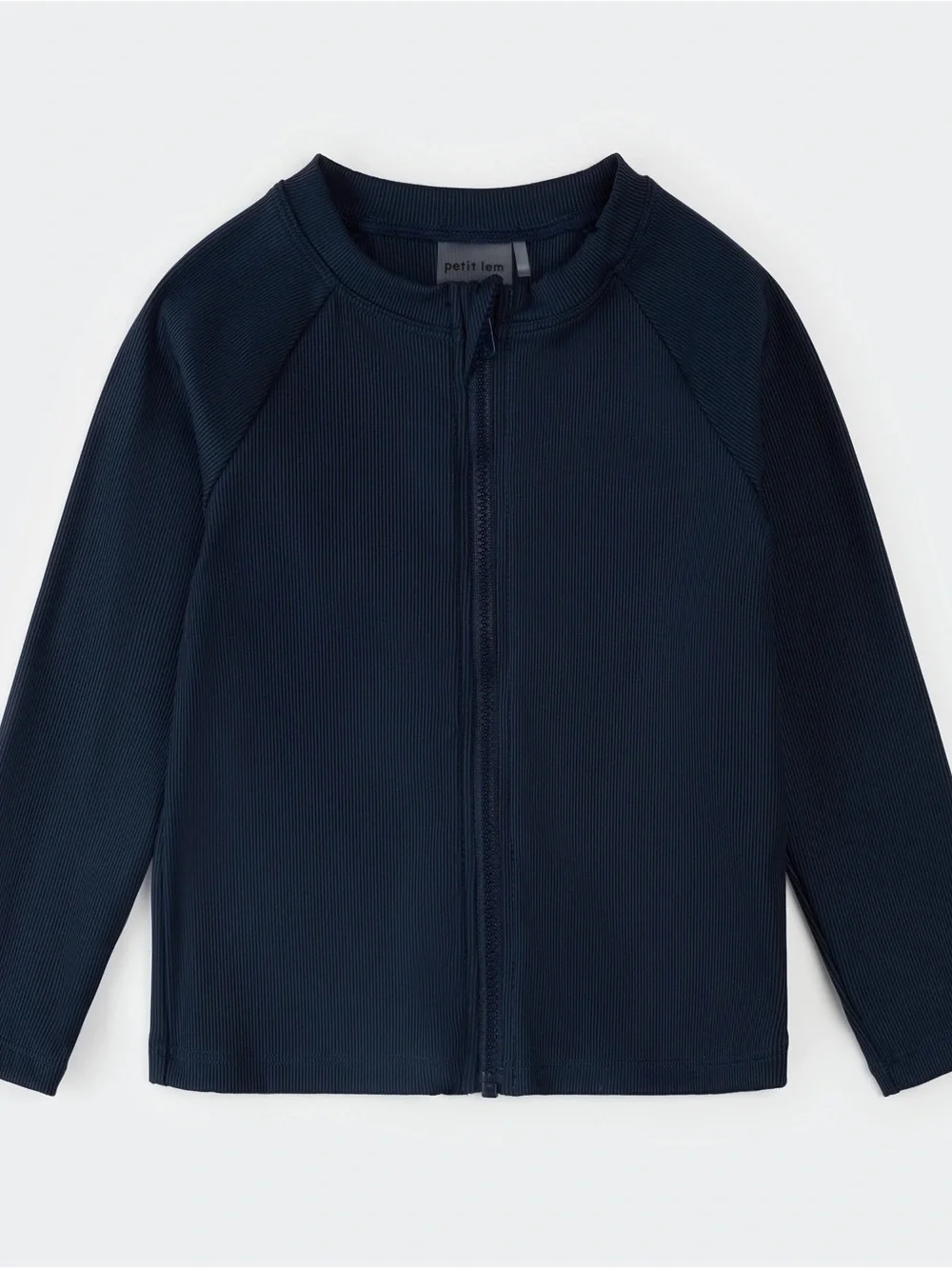 Petit Lem Ribbed Navy Full Zip Rashguard 7 years